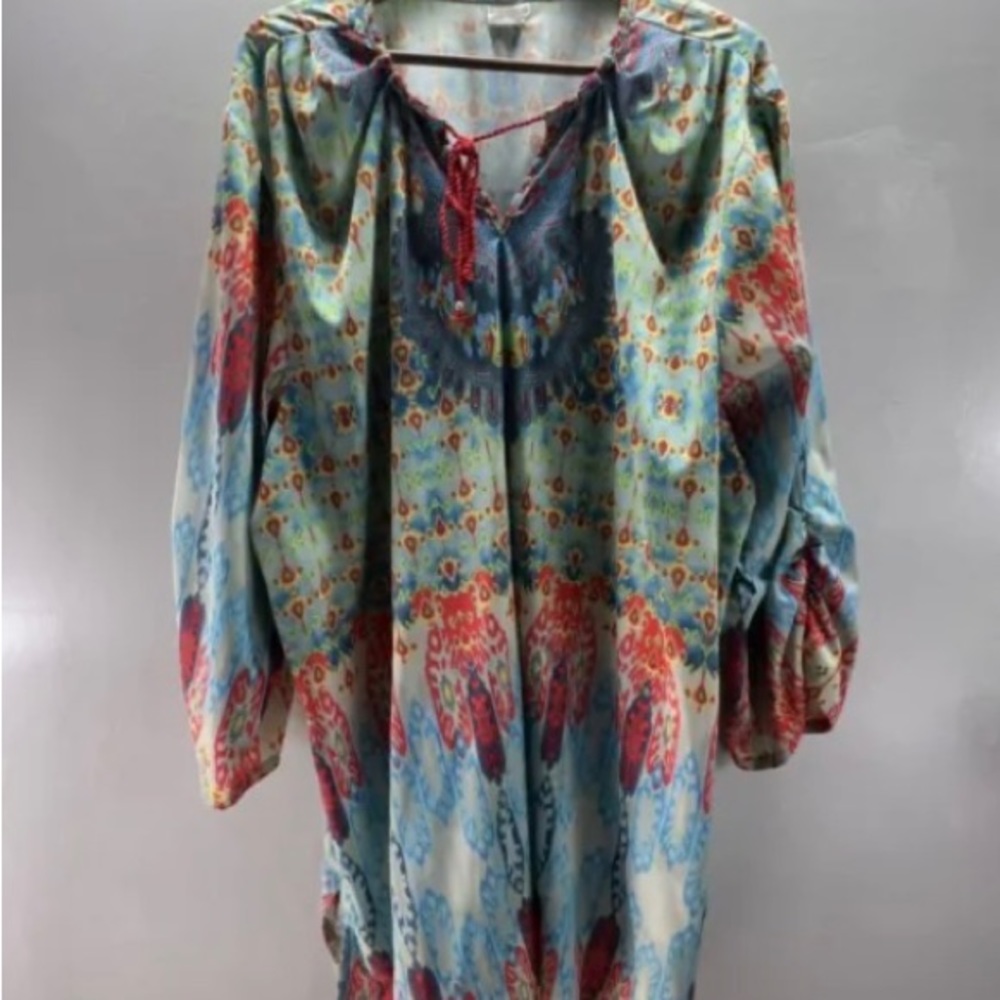 Anthropologie Kyla Sea Woman’s Plus Size 3X Long Sleeve Tassel Tunic